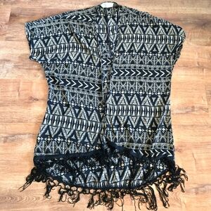 Vintage Havana Black and Cream Graphic Swim Coverup Size Small